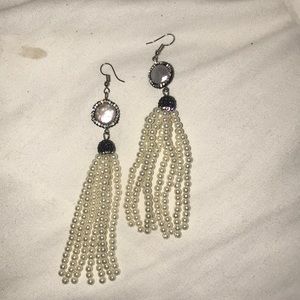 Pearl drop earrings, only worn once